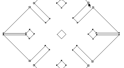 selected points on sides of tile arms