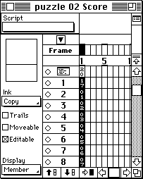mark sprites as editable in score