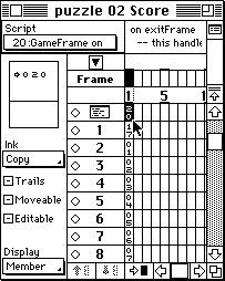 the first frame script in the Score