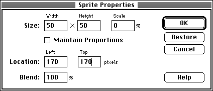 sprite properties dialog