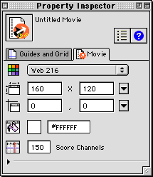 the Property Inspector displaying Movie settings